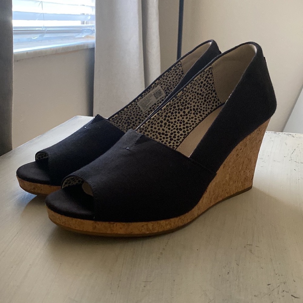 Black Toms Wedges